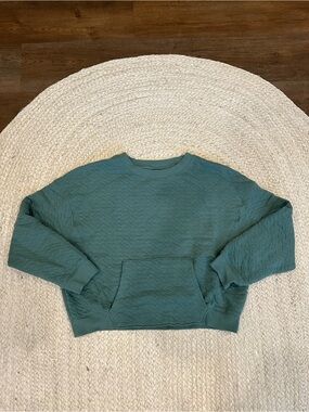 Target Green Quilted Cropped Sweatshirt